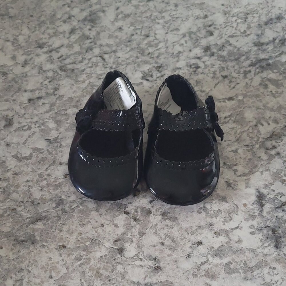 Gymboree Baby Girl Black Patent Mary Jane Dress Shoes Crib Size 0-3M